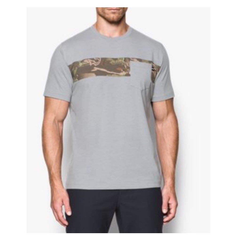 NEW Under Armour Ridge Reaper Pocket Gray Camo Tee
